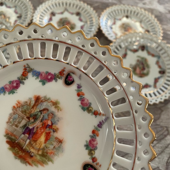 Antique German Porcelain Reticulate Bowl - Picture 2 of 8